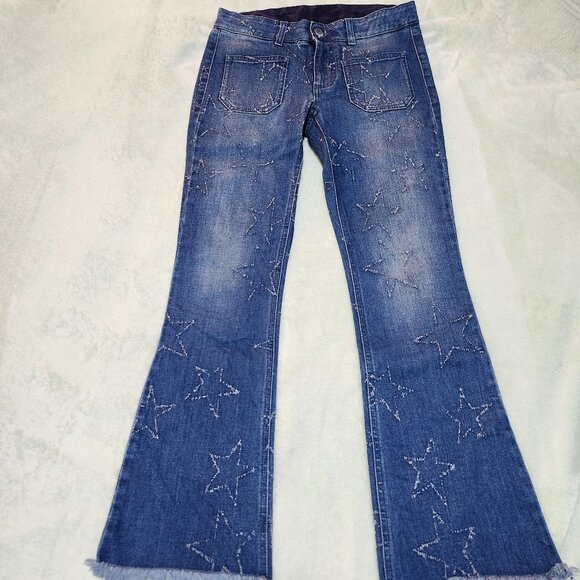 Stella McCartney Blue Washed Denim Star Detail Jeans Size 25 - Picture 5 of 16